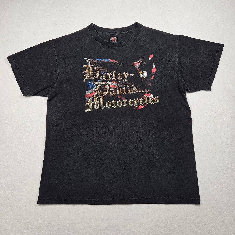 Vtg Harley Davidson T Shirt XL Black Rocky Mountain Rally 2000 Eagle USA Made
